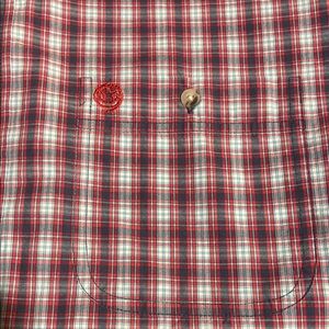Wrangler Red and White Checkered Button Down Shirt